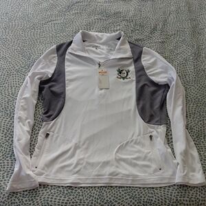 Anaheim Ducks NHL White Quarterzip Size Medium